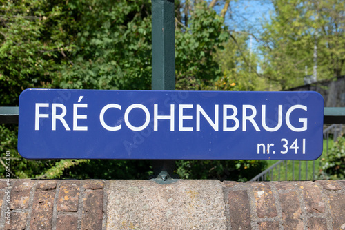 Street Sign Fre Cohenbrug At Amsterdam The Netherlands 2020 