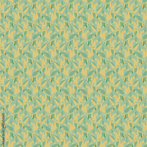Green and yellow texture seamless vector pattern. Foliage inspired camouflage surface print design. Great for fabrics stationery, textiles, backgrounds, gift wrap, and organic products packaging.