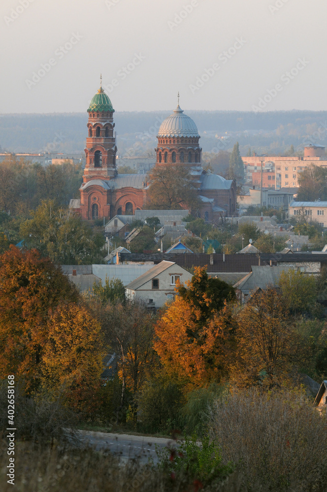 Ascension Church and Trostianets cityscape