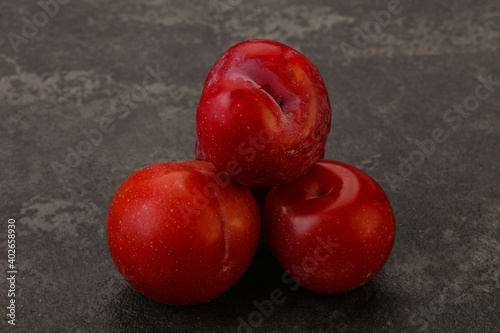 Ripe sweet tasty red plum