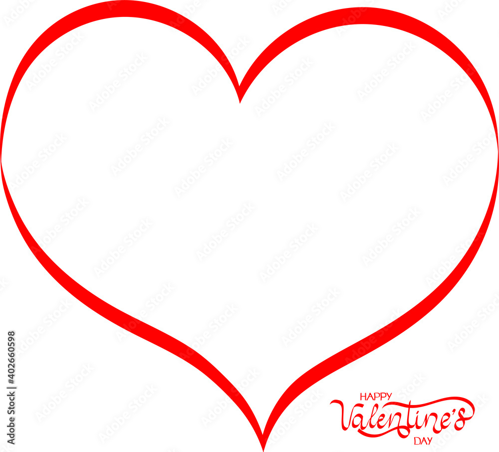 Valentine's day - lettering in red, doodle style. Text for a greeting card for lovers. Valentine's day - lettering in red, doodle style. Text for a greeting card for lovers.