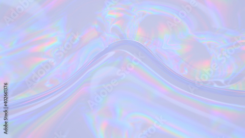 Abstract digital fabric. Sci-fi background.  Holographic neon foil. 3D illustration