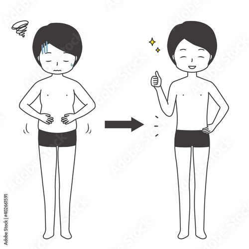 ダイエット　ビフォーアフター　男性