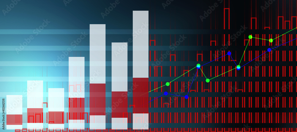 Fototapeta premium 2d rendering Stock market online business concept. business Graph 