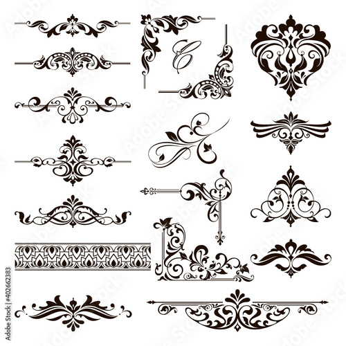 Vintage background mandala card with golden lace ornaments and art deco floral decorative elements