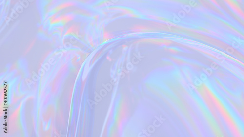 Abstract digital fabric. Sci-fi background. Holographic neon foil. 3D illustration