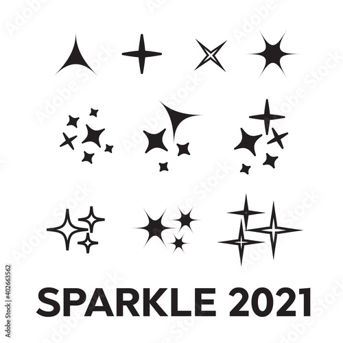Icon sparkle line. Bright firework  decoration twinkle  shiny flash