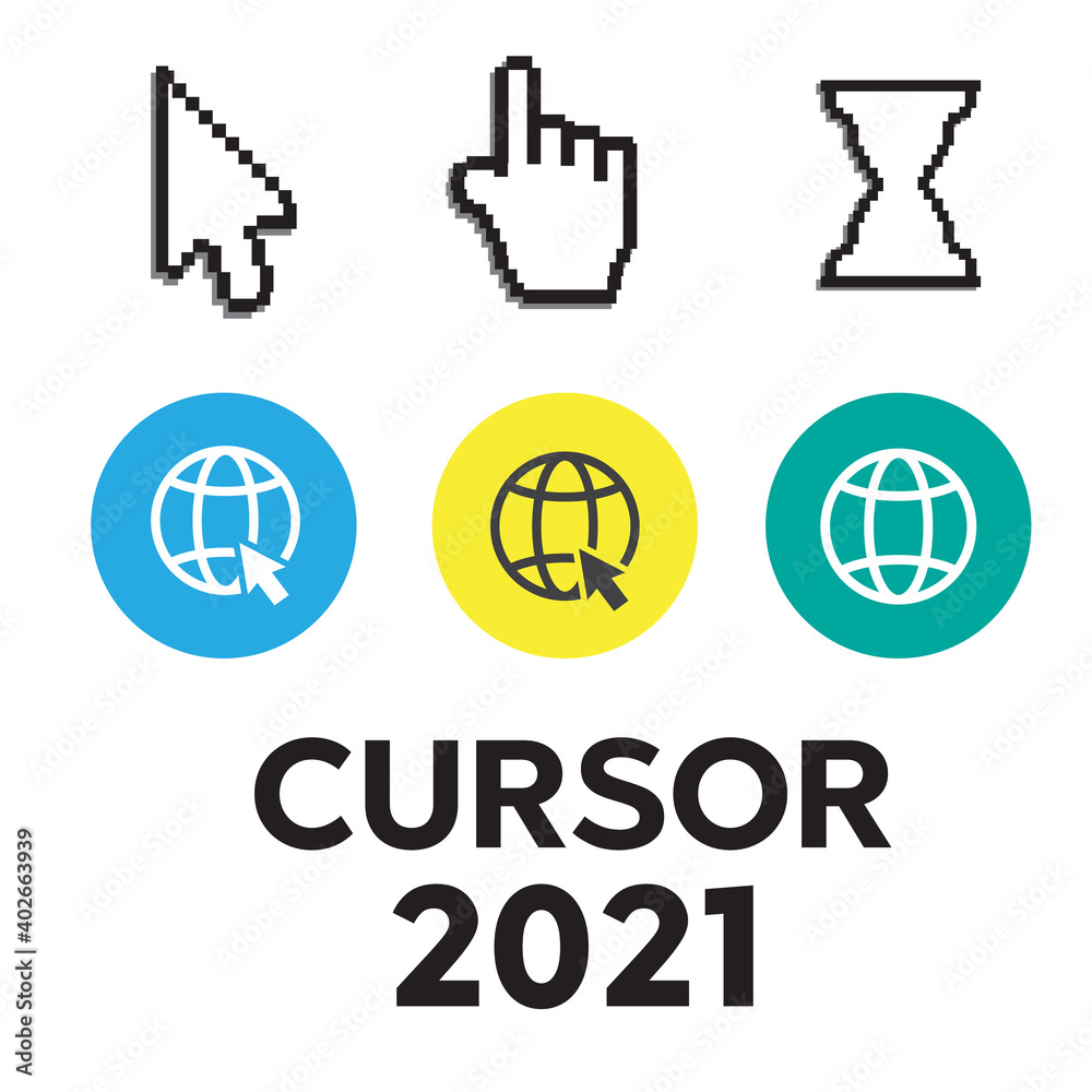 Smooth and pixel cursors icons. Mouse computer cursor Smooth and pixel cursors icons. Mouse computer cursor
