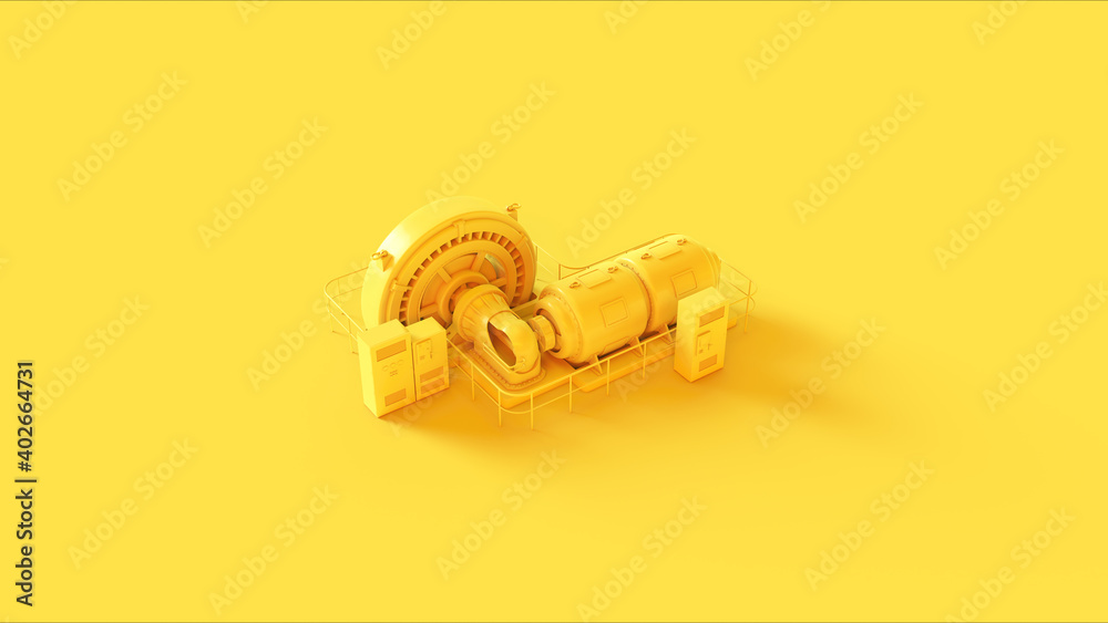 Yellow Industrial Power Equipment 3d illustration render