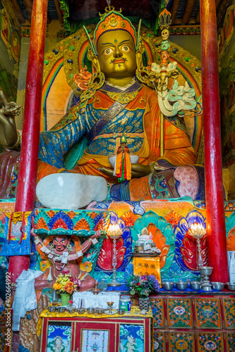 Statue of Guru Rinpoche (Padmasambhava) at Hemis monastery in Leh, Ladakh, Jammu and Kashmir