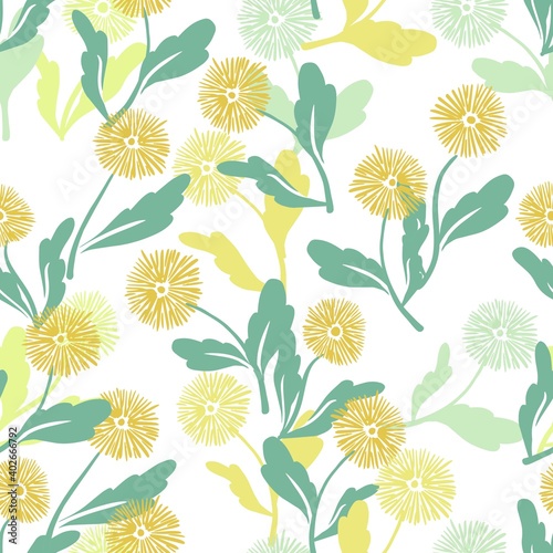 Spring Dandelion Flower is Coming Vector Seamless Pattern