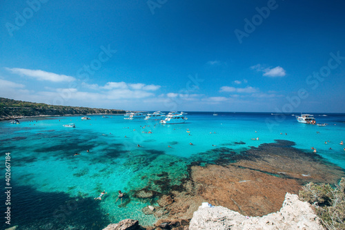 Blue Lagoon. Fontana Amoroza also know as Blue lagoon, in Latchi, Paphos, Cyprus, the most popular bay on island