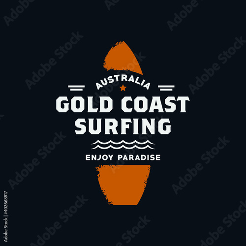 Surfing logo badge