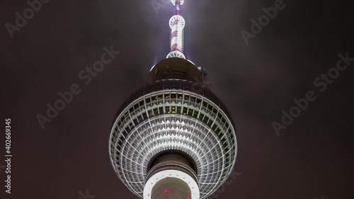 The famous Berlin TV Tower at night