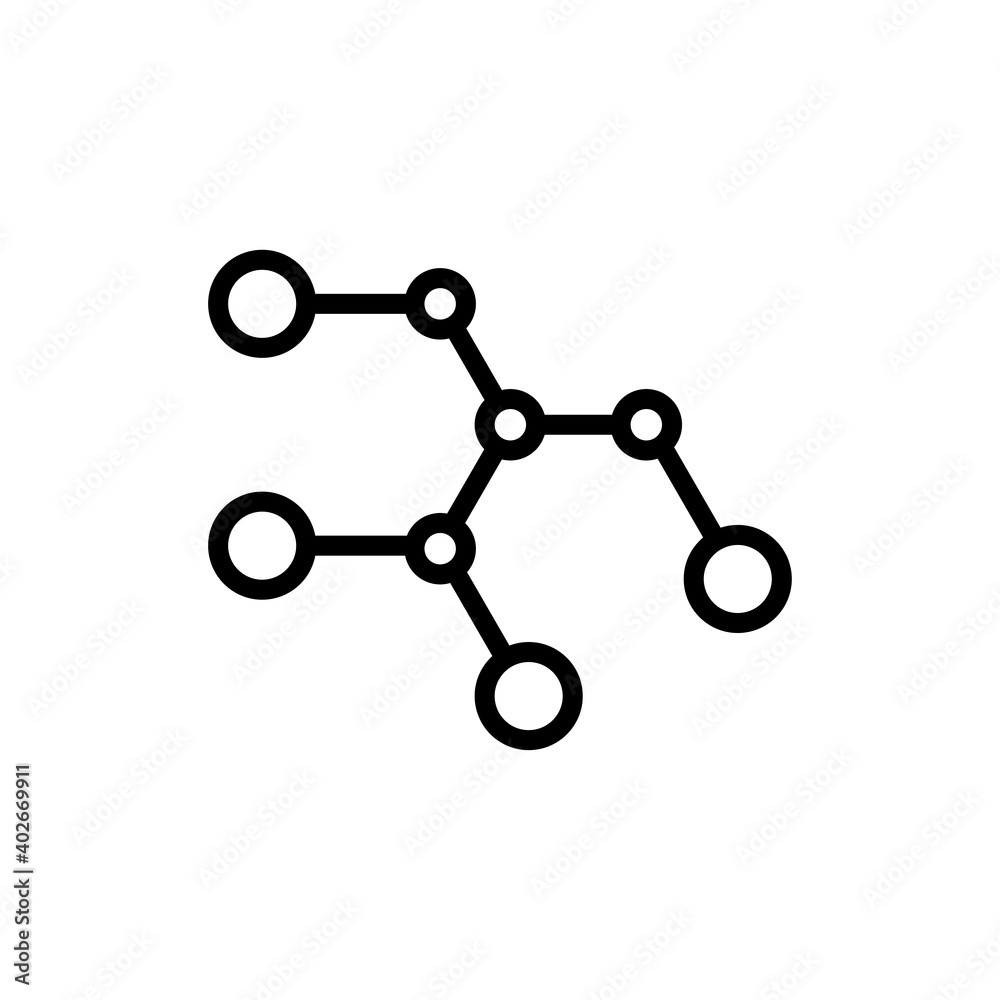 Molecule line icon