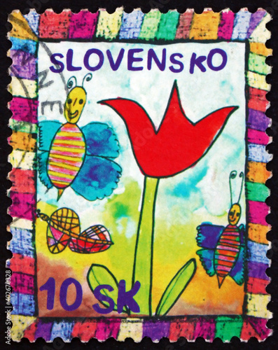 Postage stamp Slovakia 2006 flower and insects