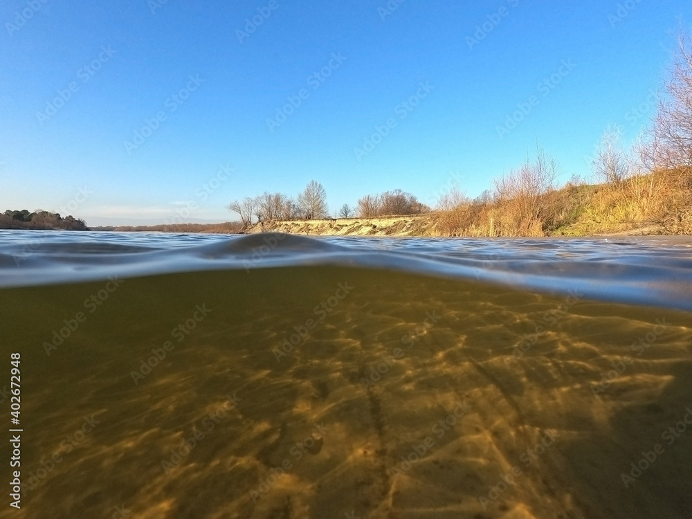 custom made wallpaper toronto digitalDesna River. Natural underwater landscape in Kiev Region at winter