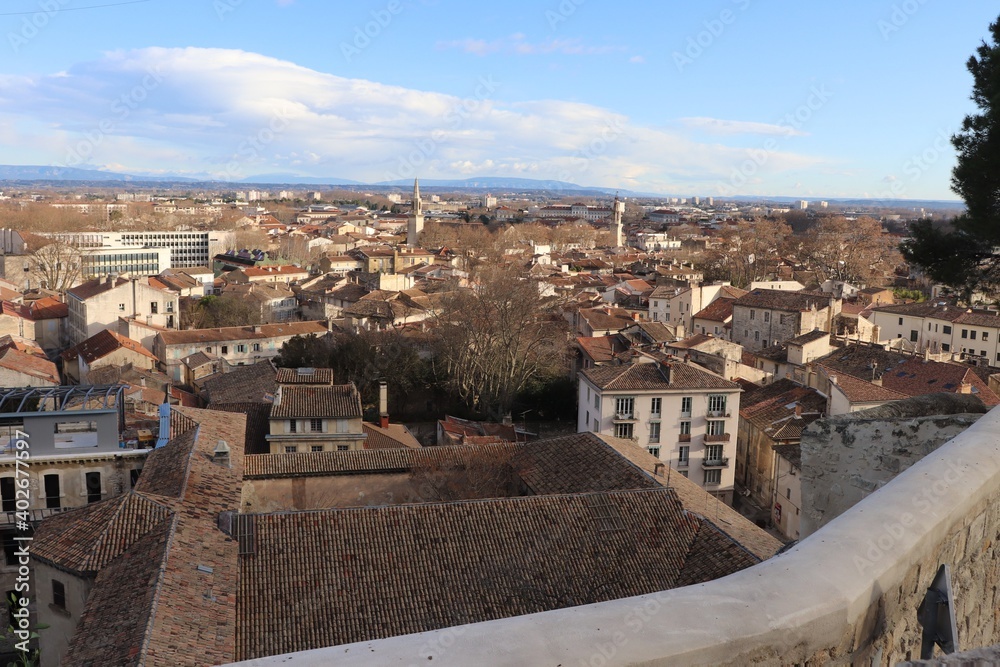 Vue d'ensemble de Avignon, vue sur les toîts, ville de Avignon, département du Vaucluse, France