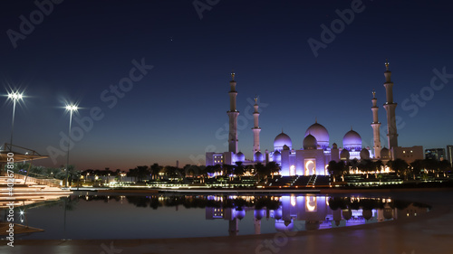 Abu Dhabi Grand mosque at NIght