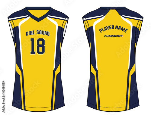 Women Sleeveless Tank top Sports t-shirt Jersey design concept Illustration Vector suitable for girls and Ladies for Soccer, netball, Football, badminton , tennis, Volleyball jersey.