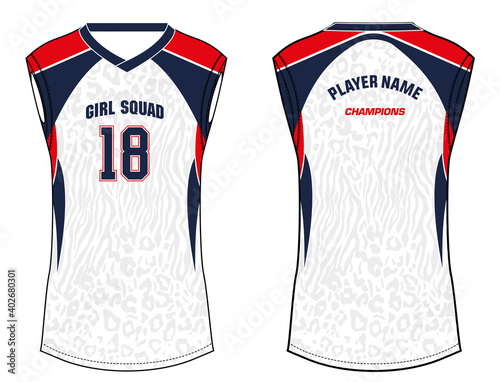 Women Sleeveless Tank top Sports t-shirt Jersey design concept Illustration Vector suitable for girls and Ladies for Soccer, netball, Football, badminton , tennis, Volleyball jersey.