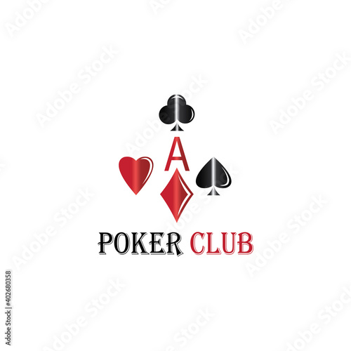 poker logo illustration color initial A design vector