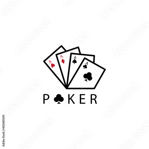 Poker logo illustration card design template vector