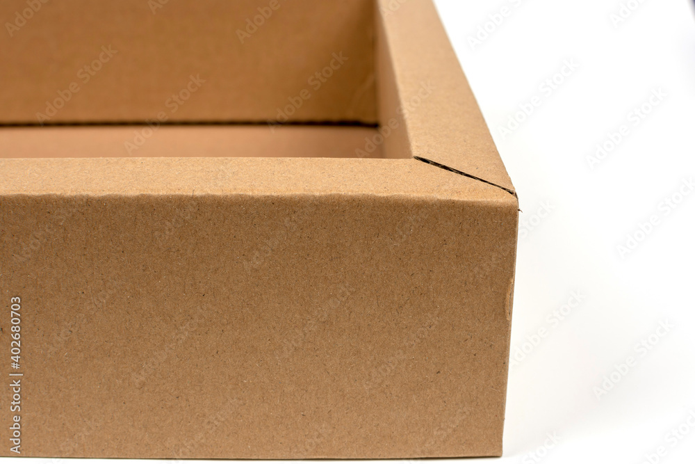 cardboard box close up on white background cardboard box close up on white background