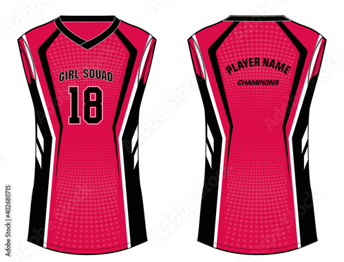Women Sleeveless Tank top Sports t-shirt Jersey design concept Illustration Vector suitable for girls and Ladies for Soccer, netball, Football, badminton , tennis, Volleyball jersey.