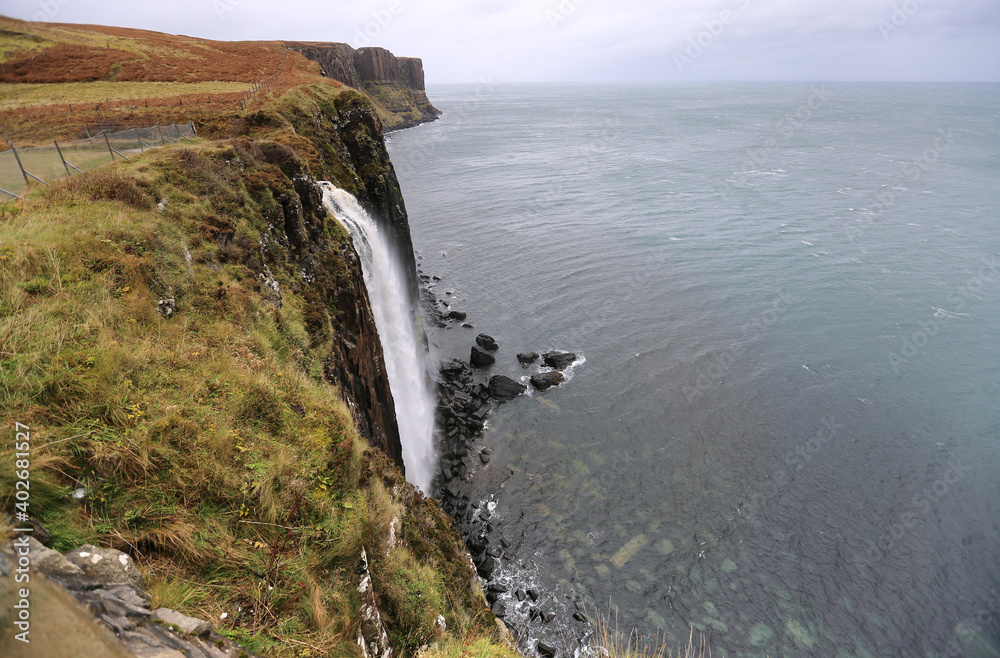 Kilt Rock in the Isle of Skye in autumn, Scotland Kilt Rock in the Isle of Skye in autumn, Scotland