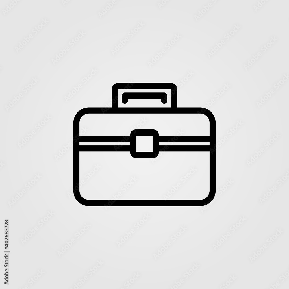 Business briefcase icon in line design style. Business briefcase icon in line design style.