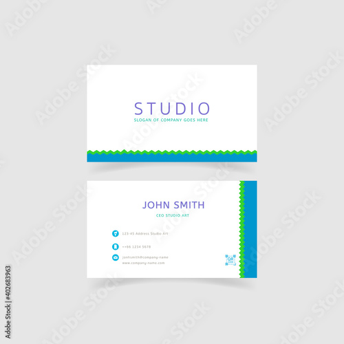 minimalism and clean business card template. color pastels composition. contact card for company. vector illustration.