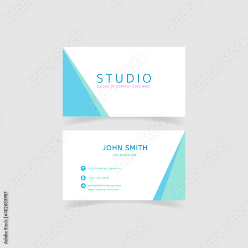 minimalism and clean business card template. color pastels composition. contact card for company. vector illustration.