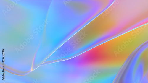 Wallpaper Mural Polyethylene. Transparent Rainbow Plastic or Glass. Holographic Rainbow foil. Neon background. Abstract  3D rendering Torontodigital.ca