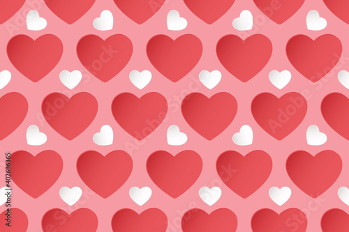 happy valentine s concept. seamless patterns with hearts. beautiful texture and wallpaper background  web page and banner design. minimal style. vector illustration