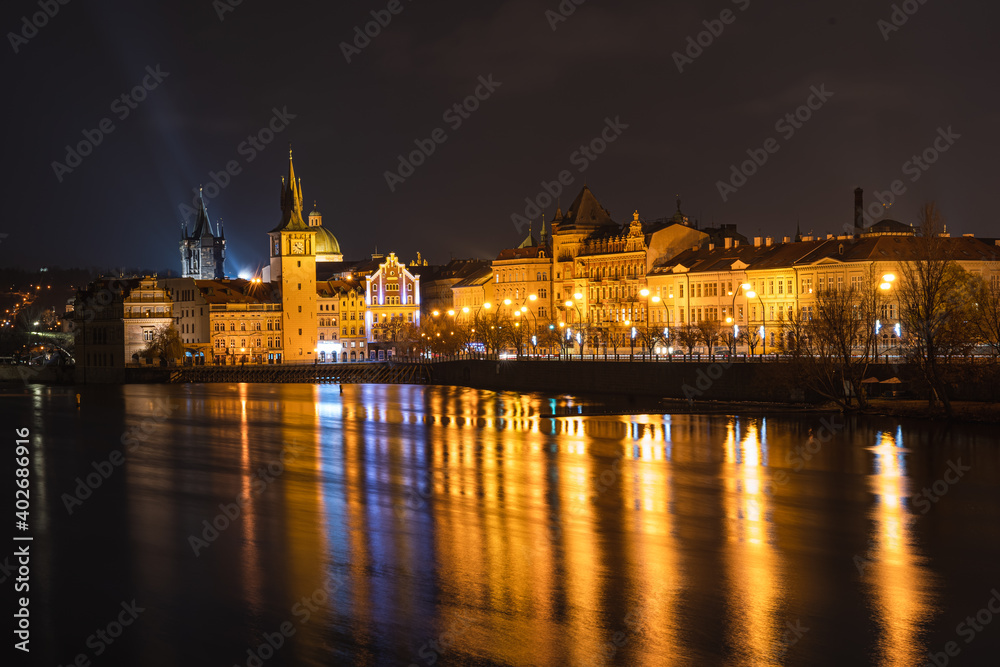 River bank in Prague, taken in December 2020.