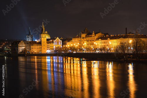 River bank in Prague, taken in December 2020.