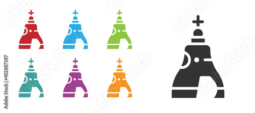 Black The Tsar bell in Moscow monument icon isolated on white background. Set icons colorful. Vector.