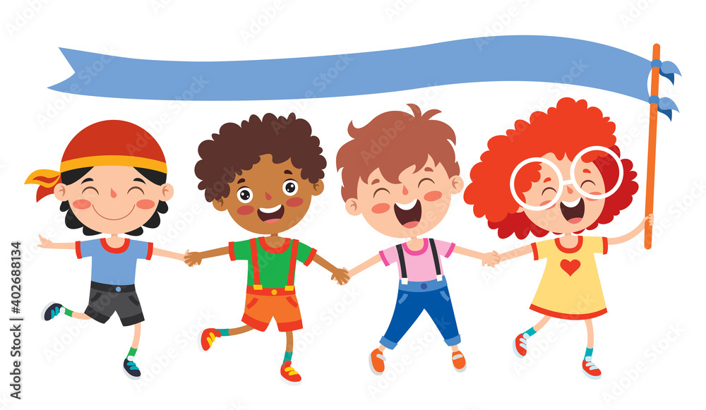 Happy Multi Ethnic Kids Playing Together Happy Multi Ethnic Kids Playing Together