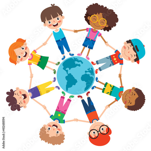 Happy Multi Ethnic Kids Playing Together