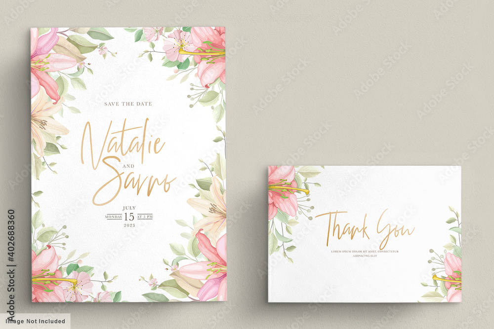 floral wedding card set 
