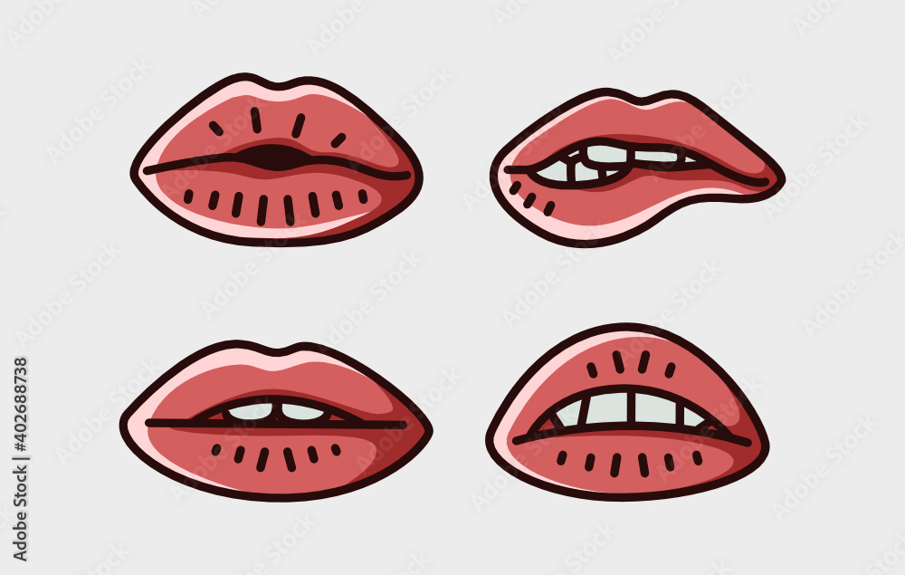 set lips modern vector art. for icon, symbol, clip art set lips modern vector art. for icon, symbol, clip art