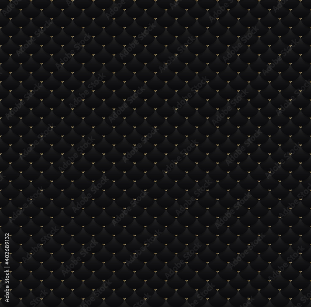 Plakat Elegancki wzór czarnych kółek ze złotymi kropkami na ciemnej teksturze tła