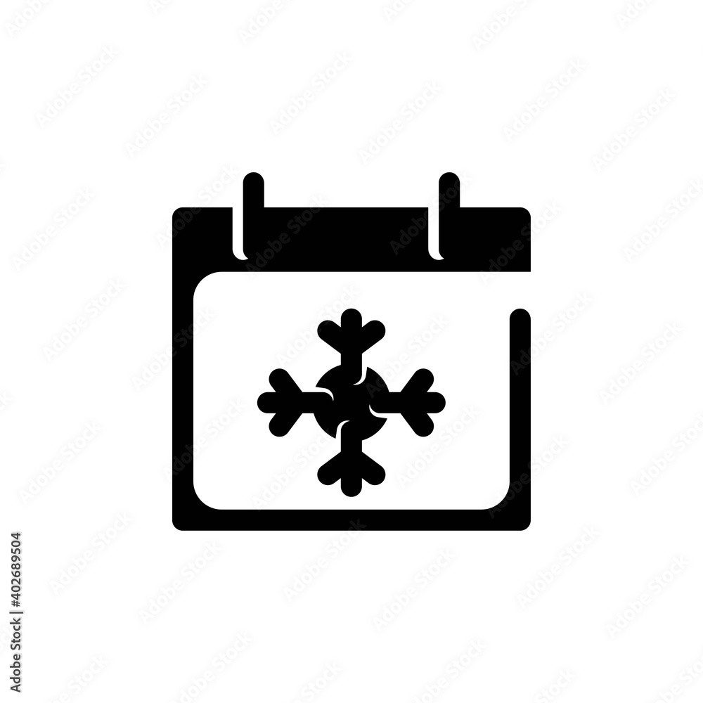 Winter glyph line Icon. calendar and date vector illustration on white background Winter glyph line Icon. calendar and date vector illustration on white background
