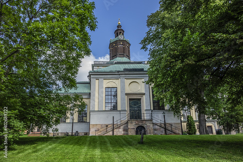 Kungsholm Church (Kungsholms kyrka, 1688) or Ulrika Eleonora Church (Ulrika Eleonora kyrka) - church at Bergsgatan on island of Kungsholmen in Stockholm, Sweden.