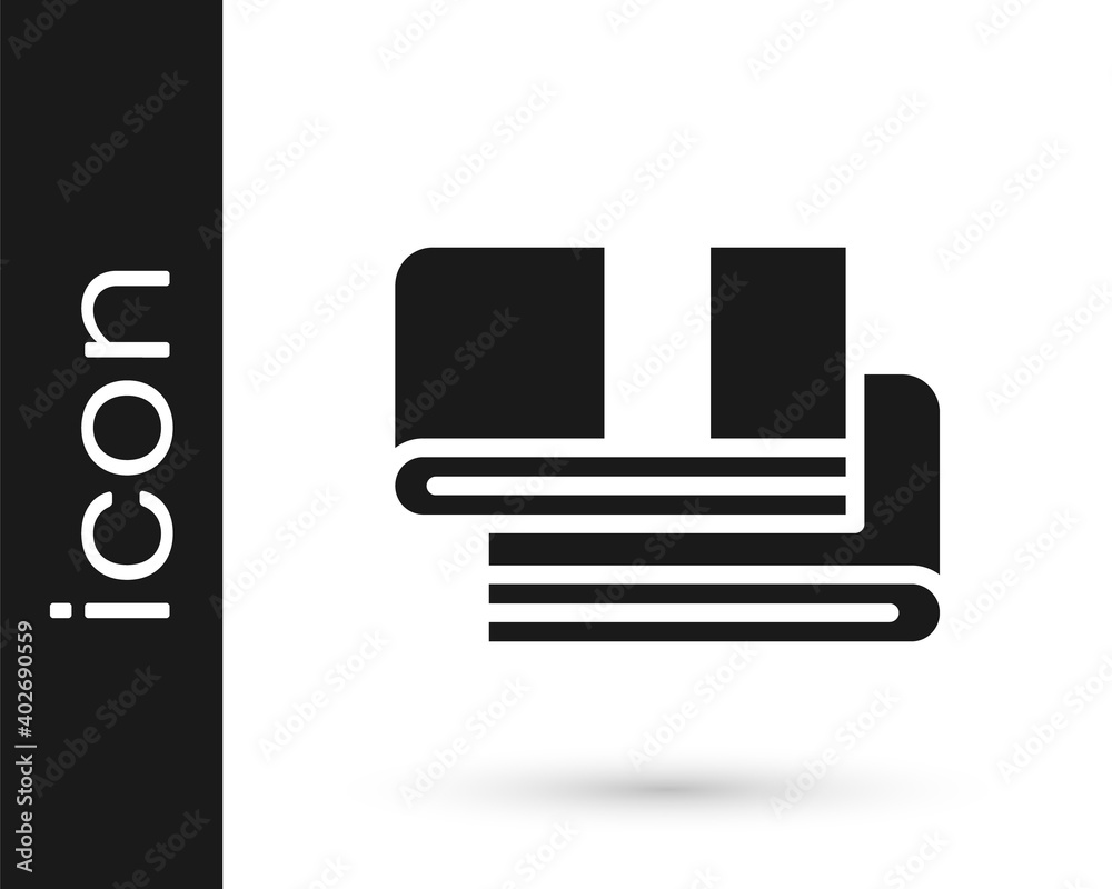Black Towel stack icon isolated on white background. Vector. Black Towel stack icon isolated on white background. Vector.
