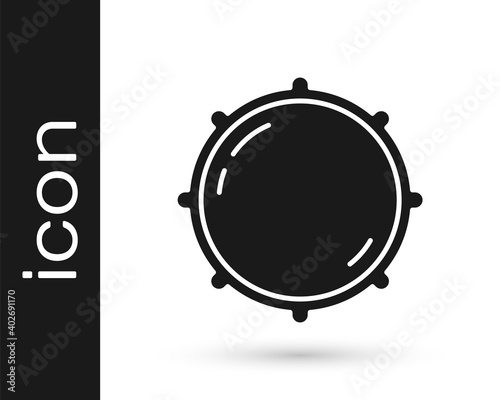 Black Dial knob level technology settings icon isolated on white background. Volume button, sound control, analog regulator. Vector.