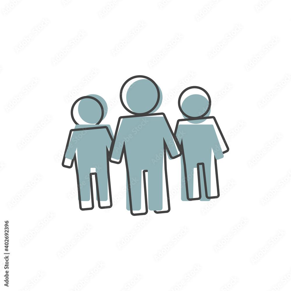 Vector people icon. Crowd on cartoon style on white isolated background. Vector people icon. Crowd on cartoon style on white isolated background.