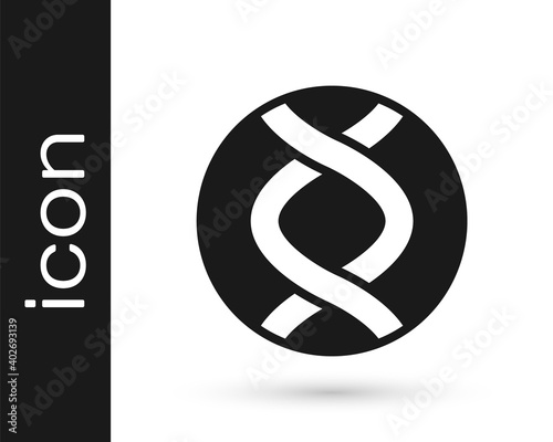 Black DNA symbol icon isolated on white background. Genetic engineering, genetics testing, cloning, paternity testing. Vector.