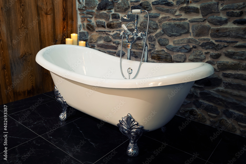 Beautiful classic style white claw foot bathtub Stock Photo Adobe Stock